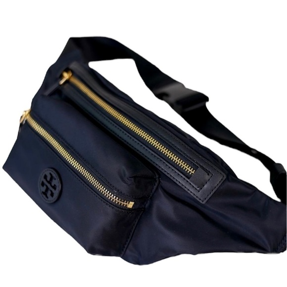 NEW Tory Burch crossbody belt bag black nylon zipper gold-tone hardware NWT - Picture 6 of 12